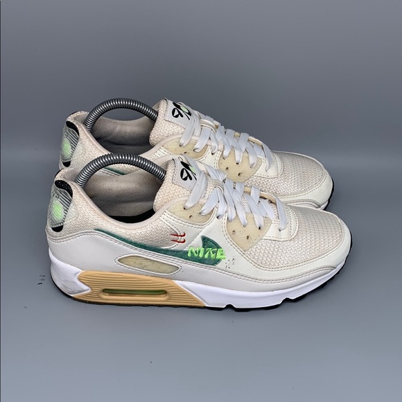 Nike Shoes - Nike Air Max 90 SE White Green Running Shoes DO9850-100 Women's Sz 9.5